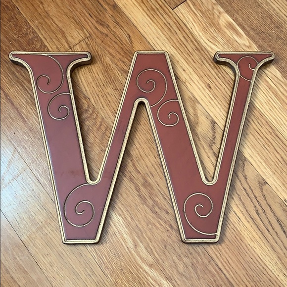 Pier 1 Other - Pier 1 Letter W burnt orange with gold detail